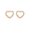 Aretes corazon calado cristal
