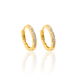 Argollas mini cristal dorado