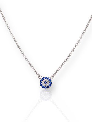 Cadena ojo cristal plata 6mm