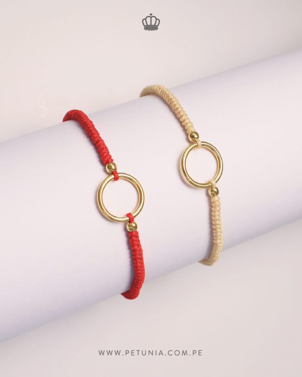 Pulsera Karma tejido beige - Imagen 2