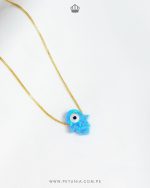 Cadena Hamsa celeste oro