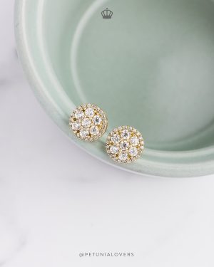 Aretes Boton Cristal