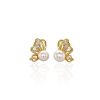 Aretes mariposa perla