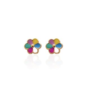 Aretes flores multicolor