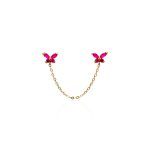 Piercing Doble Mariposa Fucsia