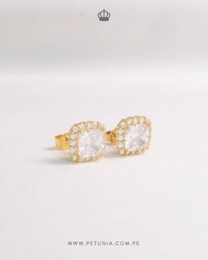 Aretes Fiorella plata bañada