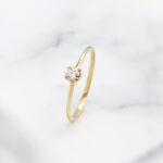 Anillo solitario moissanita (3 mm)