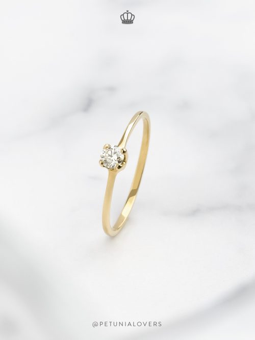 Anillo solitario moissanita (3 mm)