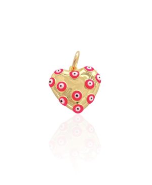 Charm Corazon enamel fucsia