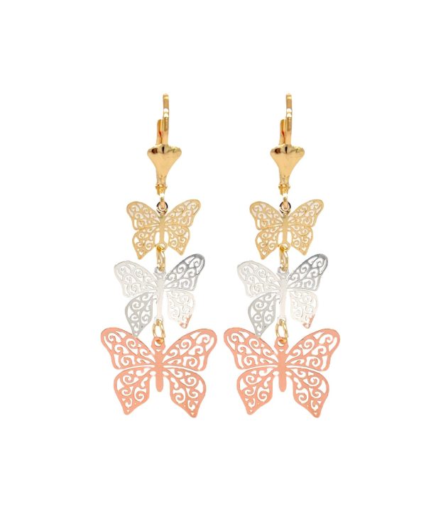 Aretes Butterfly Tricolor