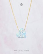 Cadena Corazon Opalo Blanco - Imagen 2