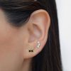 Arete mariposa negro - blanco