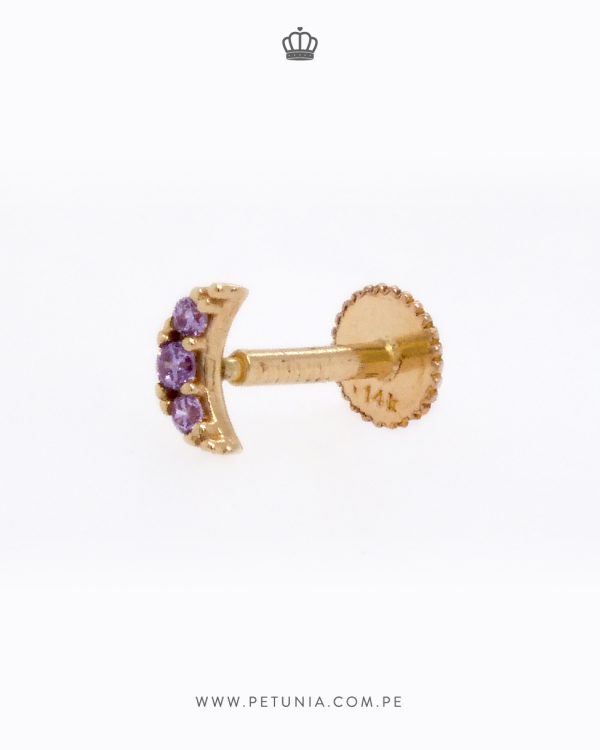Piercing Luna Cristal Lila - Imagen 3
