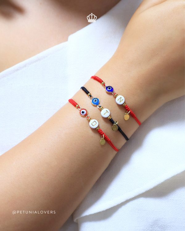 Pulsera Leyla ojo celeste letra