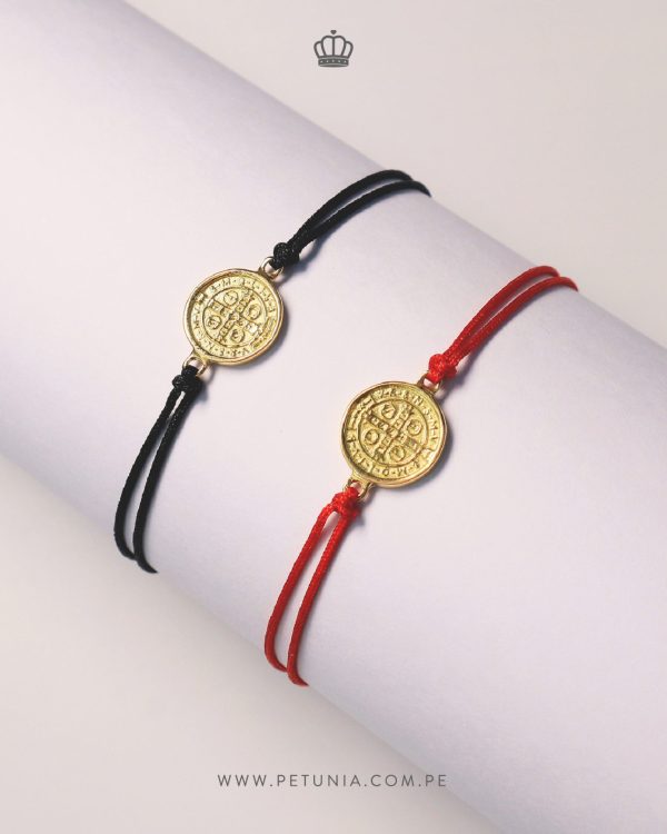 Pulsera San Benito Rojo oro 9mm - Imagen 2