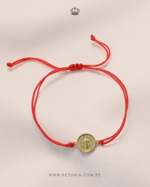 Pulsera San Benito Rojo oro 9mm