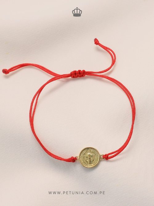 Pulsera San Benito Rojo oro 9mm