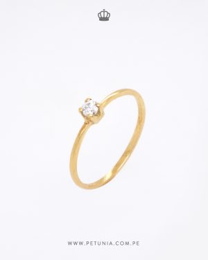 Anillo Solitario Cristal blanco