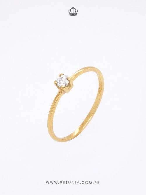 Anillo Solitario Cristal blanco