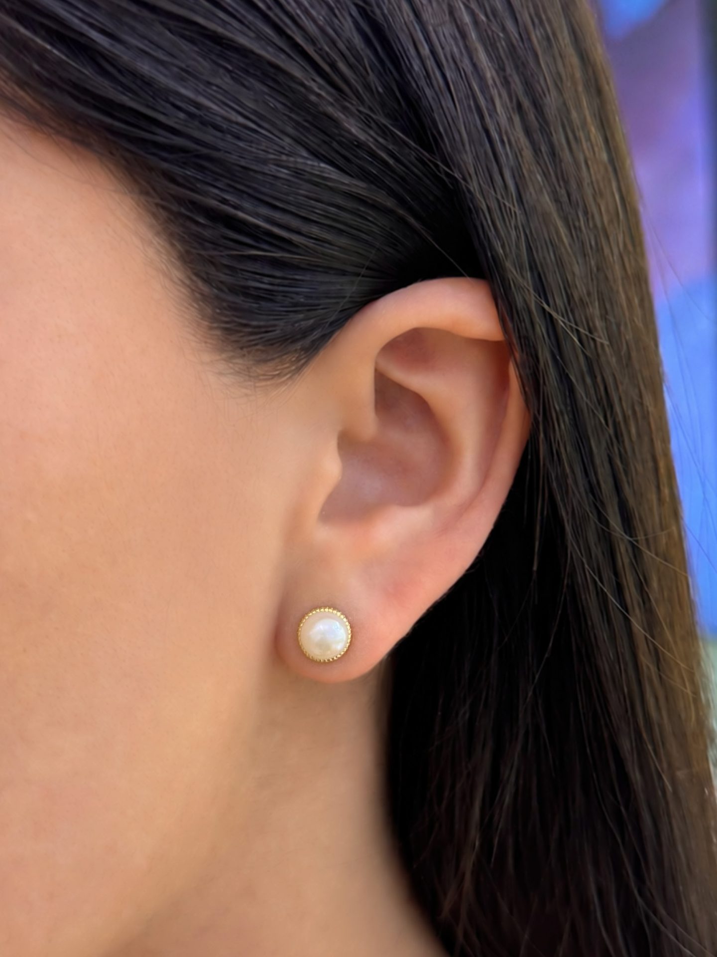 Aretes Media Perla trenza