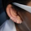 Argollas Oval 1 x 1.2 cm Diamantes