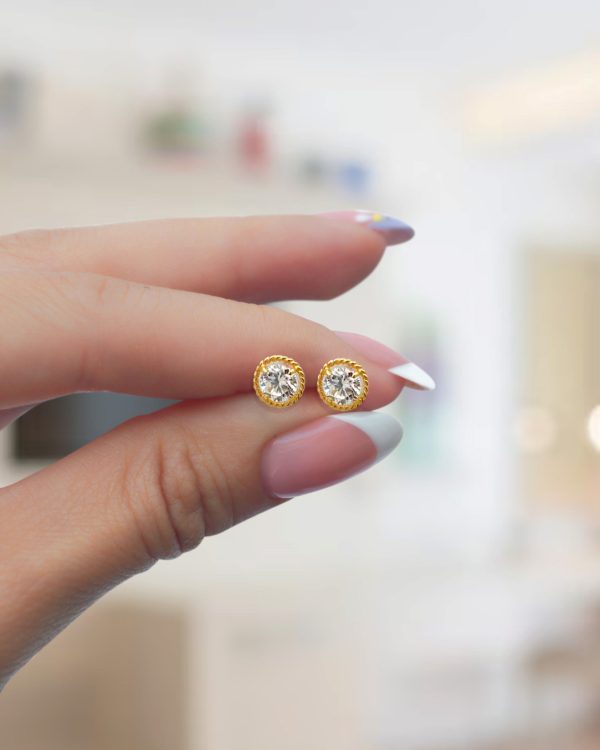 Aretes Solitario Trenza - Imagen 3