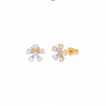 Aretes Flor petalos Diamantes