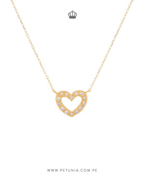 Cadena Corazon Calado Diamantes
