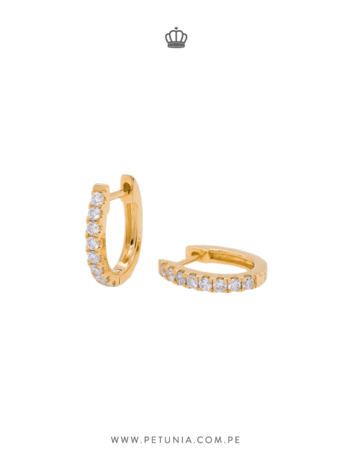 Argollas Oval 1 x 1.2 cm Diamantes