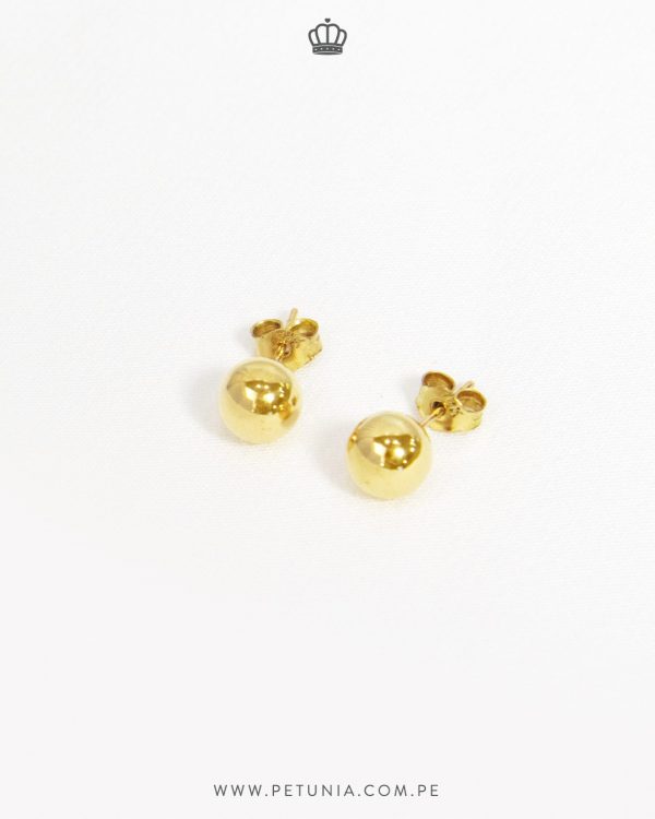 Aretes bola oro 6mm - Imagen 3