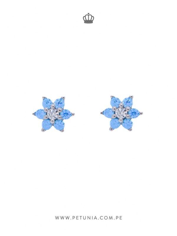 Aretes Roseta celeste - Imagen 4