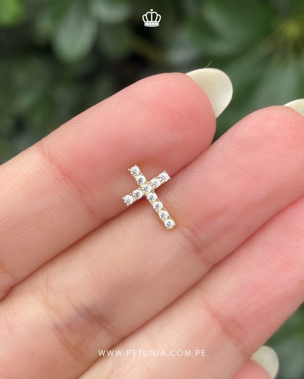 Piercing Cruz cristales 8mm