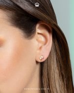 Aretes Leah Moissanita dorado - Imagen 4