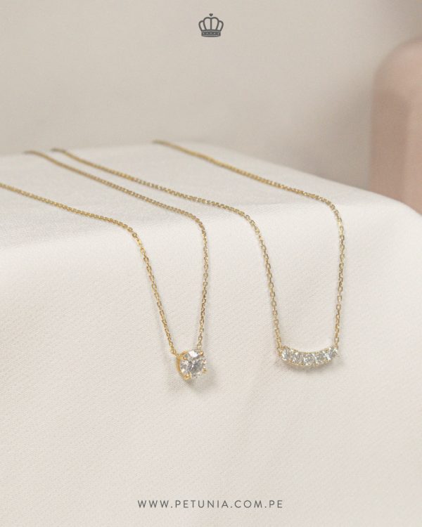 Cadena Charlotte Moissanita dorado - Imagen 4