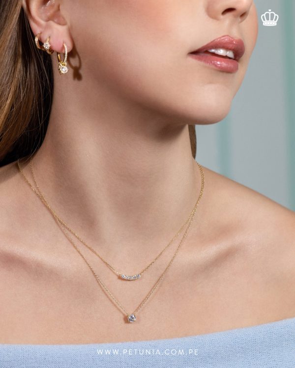 Cadena Charlotte Moissanita dorado - Imagen 3