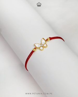 Pulsera Mariposa Nacar Rojo