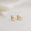 Aretes Leah Moissanita dorado