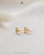Aretes Leah Moissanita dorado - Imagen 6