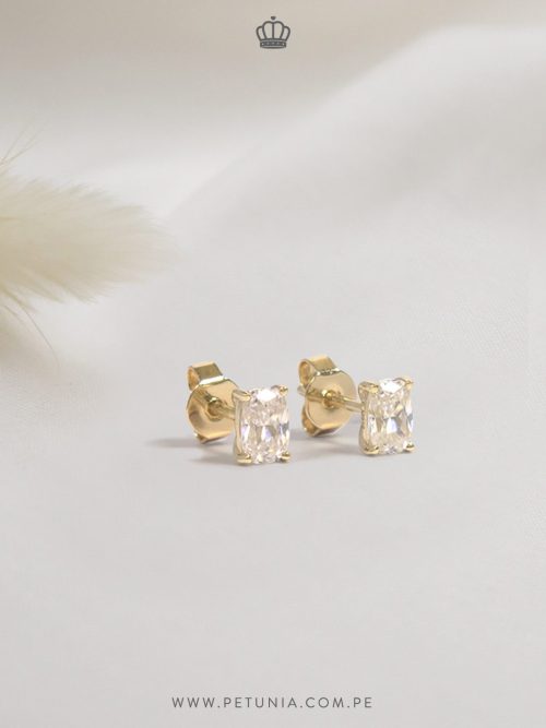 Aretes Leah Moissanita dorado