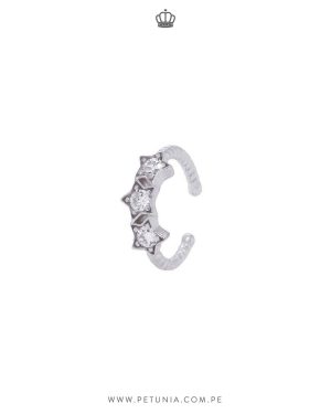 Ear Cuff Triple Star plata