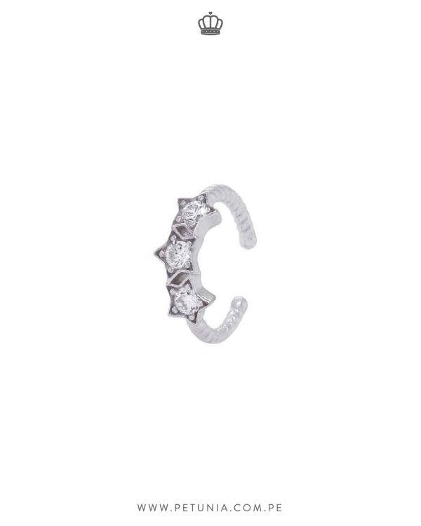 Ear Cuff Triple Star plata