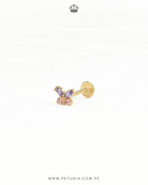 Piercing Mariposa Morado - Rosa