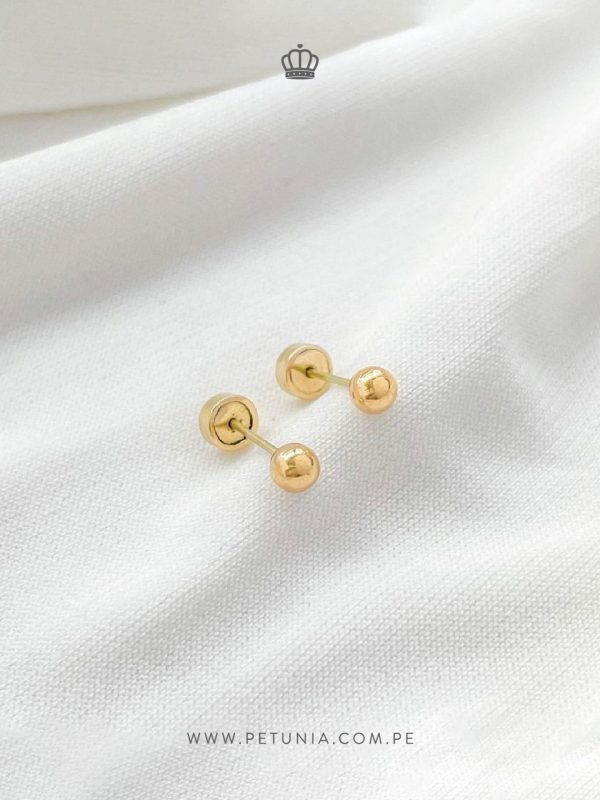Aretes abridor bola oro 4mm