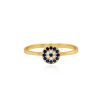 Anillo ojo turco cristal dorado