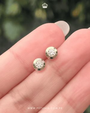 Aretes Solitario cristal