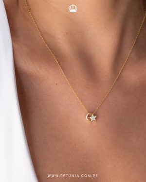 Cadena Luna y Estrella cristal