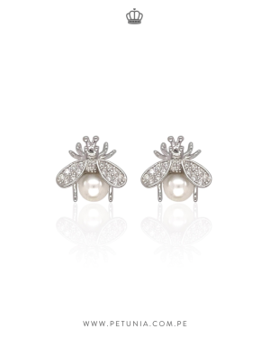 Aretes Queen pearl plata