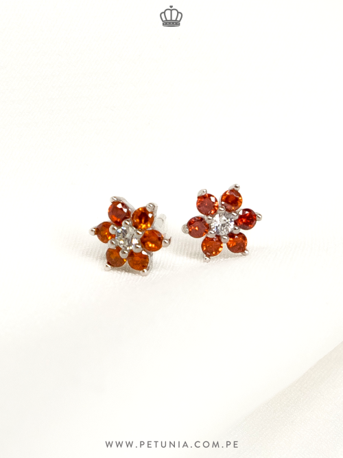 aretes roseta rojo Aretes Roseta granate