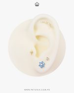 Aretes Roseta celeste - Imagen 3