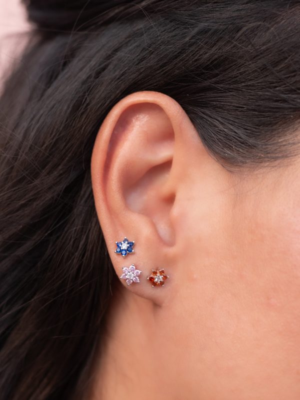 Aretes Roseta granate - Imagen 2